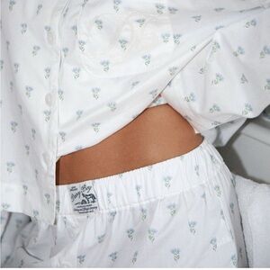 Dairy Boy Elizabeth Floral Pajamas Powder Blue NWT